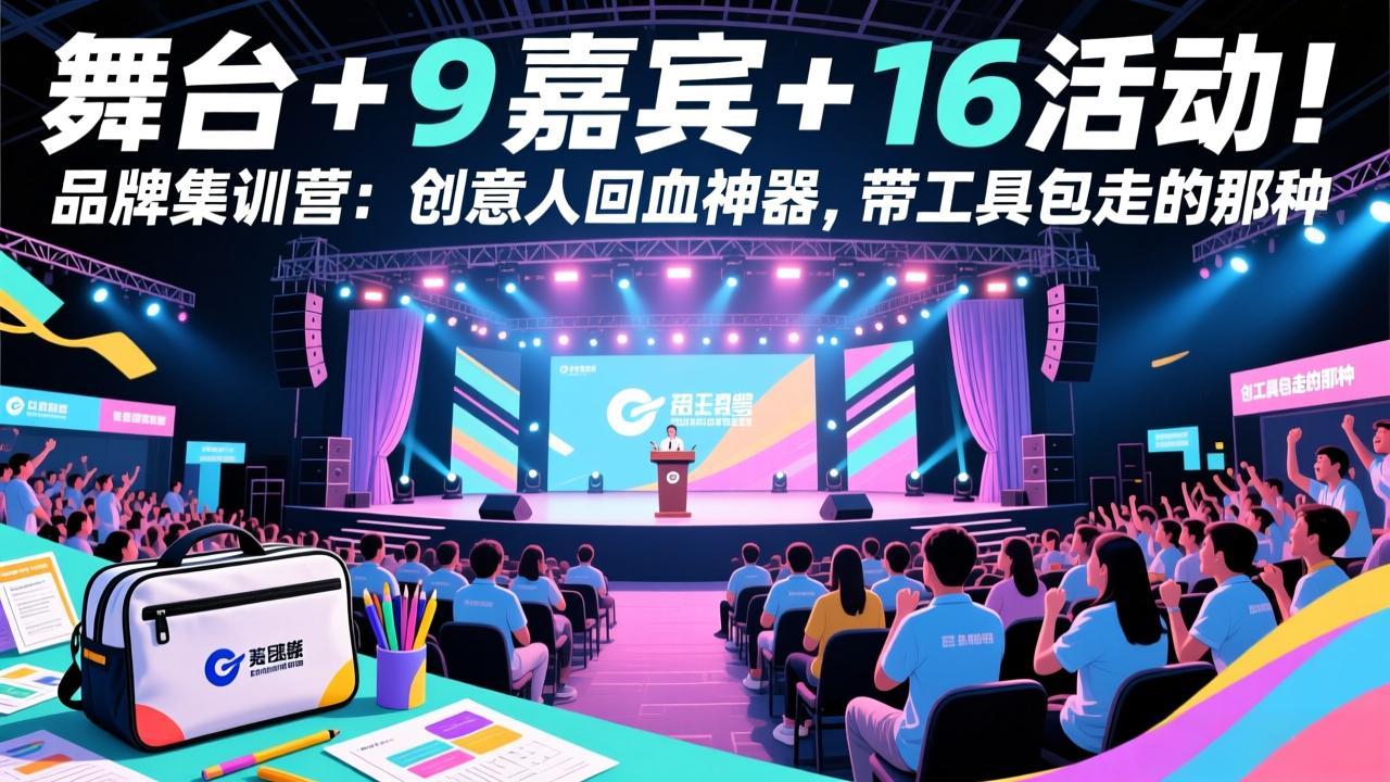 舞台 + 9 嘉宾 + 16 活动！品牌集训营：创意人回血神器，带工具包走的那种-资源分站测试